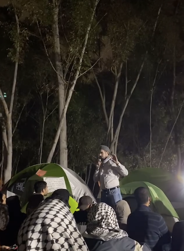 Figure 7: Political education from Imam Tom. Image credit: Screen grab from Students for Justice in Palestine at UC San Diego [67]