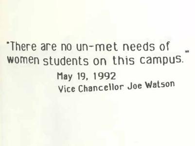 UCSD Protest Women's Resource Center Encampment (1992): Out of Touch Admin